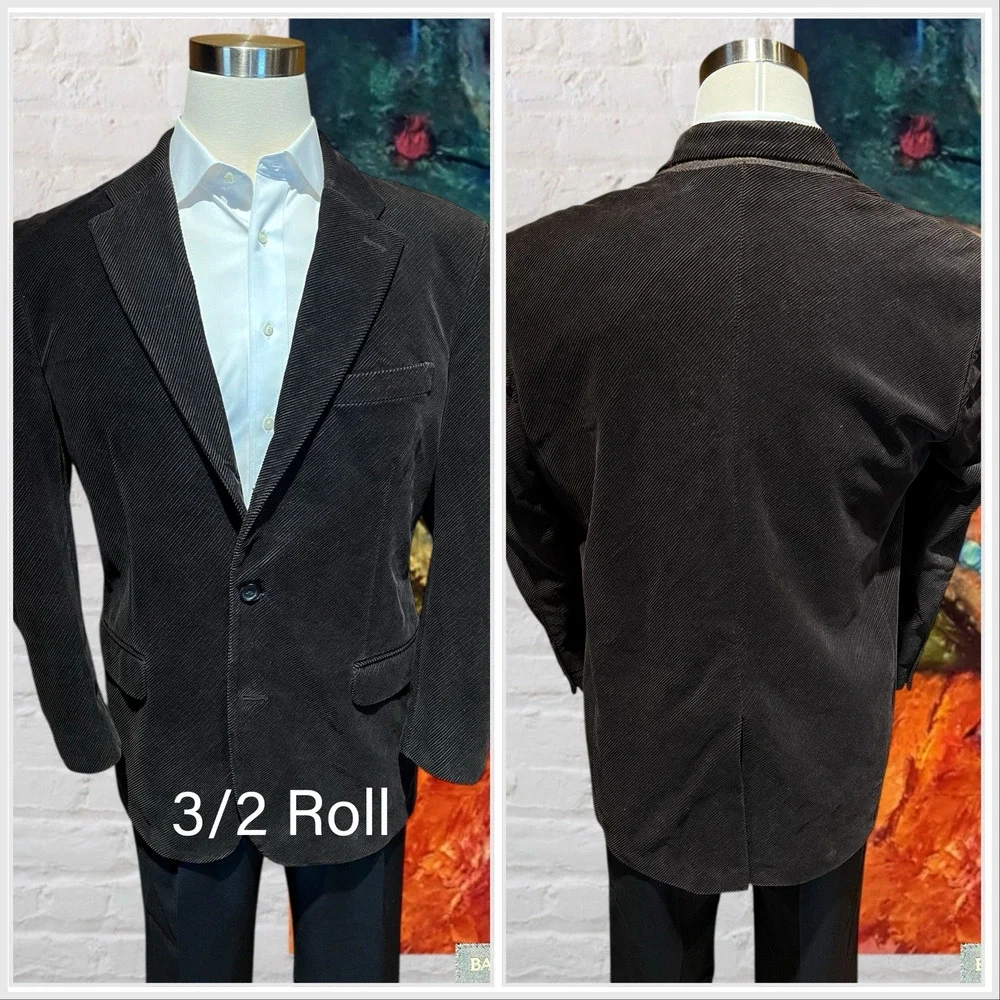 Banana Republic Mens 44S Brown Corduroy Cotton Blazer Sport Jacket 3/2 Roll